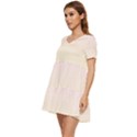 Pink Lace To Cream Yellow Linear Gradient Tiered Short Sleeve Babydoll Dress View3