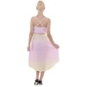 Cream Yellow To Pink Lace Bilinear Gradient High-Low Halter Chiffon Dress  View2