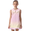 Cream Yellow To Pink Lace Bilinear Gradient Kids  Pilgrim Collar Ruffle Hem Dress View1