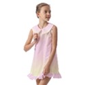Cream Yellow To Pink Lace Bilinear Gradient Kids  Pilgrim Collar Ruffle Hem Dress View2
