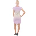 Pink Lace To Cream Yellow Bilinear Gradient Cap Sleeve Bodycon Dress View2