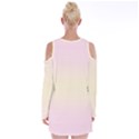 Pink Lace To Cream Yellow Bilinear Gradient Velvet Long Sleeve Shoulder Cutout Dress View2