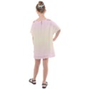 Pink Lace To Cream Yellow Bilinear Gradient Kids  One Piece Chiffon Dress View2