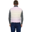 Pink Lace To Cream Yellow Bilinear Gradient Men s Button Up Puffer Vest	 View4