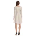Pink Lace To Cream Yellow Bilinear Gradient Long Sleeve Knee Length Skater Dress With Pockets View4