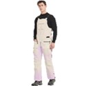 Pink Lace To Cream Yellow Bilinear Gradient Men s Side Zip Front Pouch Ski And Snowboard Bib Pants	 View2