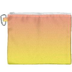 Coral Pink To Electric Yellow Linear Gradient Canvas Cosmetic Bag (xxxl)