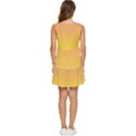 Coral Pink To Electric Yellow Linear Gradient Tiered Sleeveless Mini Dress View4