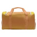 Electric Yellow To Coral Pink Bilinear Gradient Sports Gym Duffle Bag with Shoe Compartment View2