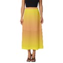 Electric Yellow To Coral Pink Bilinear Gradient Classic Midi Chiffon Skirt View1