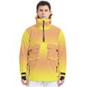 Electric Yellow To Coral Pink Bilinear Gradient Men s Pullover Zip Ski and Snowboard Waterproof Breathable Jacket View1