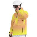 Electric Yellow To Coral Pink Bilinear Gradient Men s Pullover Zip Ski and Snowboard Waterproof Breathable Jacket View2
