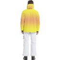 Electric Yellow To Coral Pink Bilinear Gradient Men s Pullover Zip Ski and Snowboard Waterproof Breathable Jacket View4