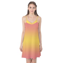 Coral Pink To Electric Yellow Bilinear Gradient Camis Nightgown 