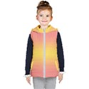 Coral Pink To Electric Yellow Bilinear Gradient Kids  Hooded Puffer Vest View1