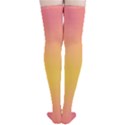 Coral Pink To Electric Yellow Bilinear Gradient Thigh High Stockings View4