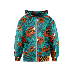 Flame Swirls Kids  Zipper Hoodie