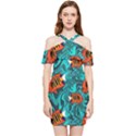 Flame Swirls Shoulder Frill Bodycon Summer Dress View1