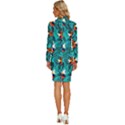 Flame Swirls Long Sleeve Shirt Collar Bodycon Dress View4