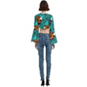 Flame Swirls Trumpet Sleeve Cropped Top View4