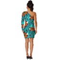 Flame Swirls Long Sleeve One Shoulder Mini Dress View4