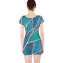 Aqua Batik, Abstract, Colorful Short Sleeve Bodycon Dress View2