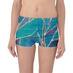 Aqua Batik, Abstract, Colorful Boyleg Bikini Bottoms