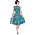 Aqua Batik, Abstract, Colorful V-Neck Midi Sleeveless Dress  View2