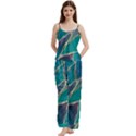 Aqua Batik, Abstract, Colorful Spaghetti Top Long Pants Satin Pajamas Set View1