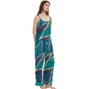 Aqua Batik, Abstract, Colorful Spaghetti Top Long Pants Satin Pajamas Set View3