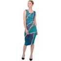 Aqua Batik, Abstract, Colorful Sleeveless Pencil Dress View3