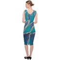 Aqua Batik, Abstract, Colorful Sleeveless Pencil Dress View4