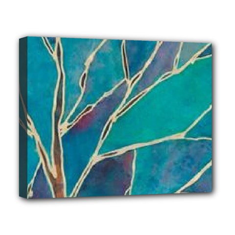 Aqua Batik, Abstract, Colorful Deluxe Canvas 20  X 16  (stretched)