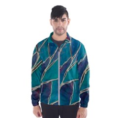 Aqua Batik, Abstract, Colorful Men s Windbreaker