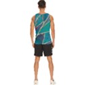 Aqua Batik, Abstract, Colorful Men s Wide Collar Tank Top View4