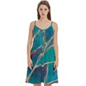 Aqua Batik, Abstract, Colorful Women s Spaghetti Strap Pullover Cami Dress View1