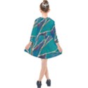 Aqua Batik, Abstract, Colorful Kids  Quarter Sleeve Shirt Dress View2