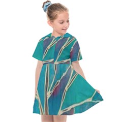 Aqua Batik, Abstract, Colorful Kids  Sailor Dress