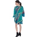 Aqua Batik, Abstract, Colorful V-Neck Flare Sleeve Mini Dress View2