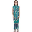Aqua Batik, Abstract, Colorful Kids  Sleeveless Ruffle Edge Band Collar Chiffon One Piece View1