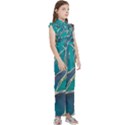 Aqua Batik, Abstract, Colorful Kids  Sleeveless Ruffle Edge Band Collar Chiffon One Piece View3