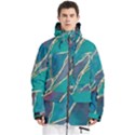 Aqua Batik, Abstract, Colorful Men s Multi Pockets Zip Ski and Snowboard Waterproof Breathable Jacket View1