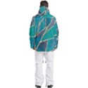 Aqua Batik, Abstract, Colorful Men s Multi Pockets Zip Ski and Snowboard Waterproof Breathable Jacket View4