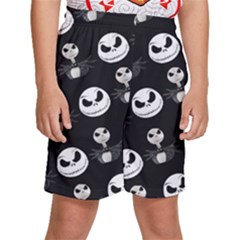 Jack Print, White, Before, Plain, Black, Simple, Christmas Kids  Basketball Shorts