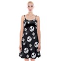 Jack Print, White, Before, Plain, Black, Simple, Christmas Spaghetti Strap Velvet Dress View1