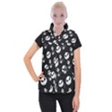 Jack Print, White, Before, Plain, Black, Simple, Christmas Women s Button Up Vest View1