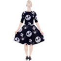 Jack Print, White, Before, Plain, Black, Simple, Christmas Quarter Sleeve A-Line Dress With Pockets View2