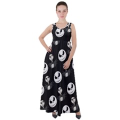 Jack Print, White, Before, Plain, Black, Simple, Christmas Empire Waist Velour Maxi Dress
