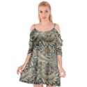 Brown Vintage Background Vintage Floral Pattern, Brown Cutout Spaghetti Strap Chiffon Dress View1