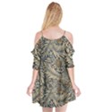 Brown Vintage Background Vintage Floral Pattern, Brown Cutout Spaghetti Strap Chiffon Dress View2